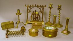 Eleven Brass Table Items